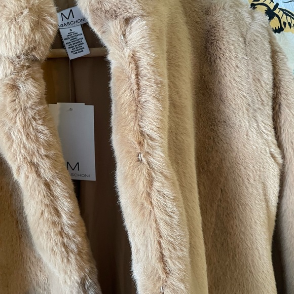 NWT!! Magaschoni Women Camel Faux Fur Coat size S - Picture 12 of 14